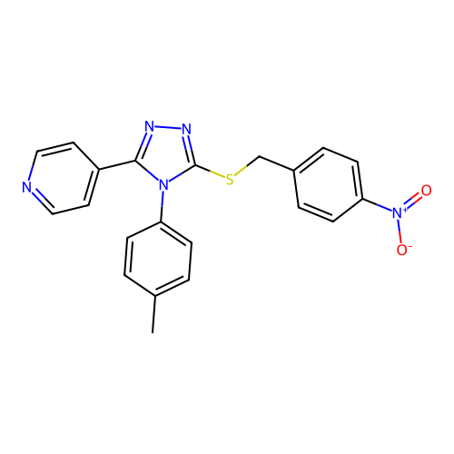 4-{4-(4-methylphenyl)-5-[(4-nitrobenzyl)sulfanyl]-4H-1,2,4-triazol-3-yl}pyridine structure