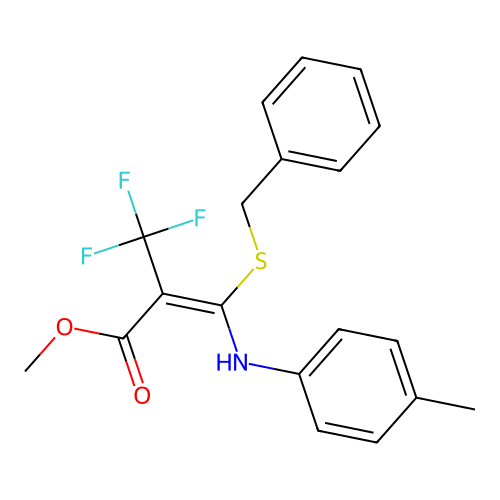 (Z)-methyl 3-(benzylthio)-3-(p-tolylamino)-2-(trifluoromethyl)acrylate structure