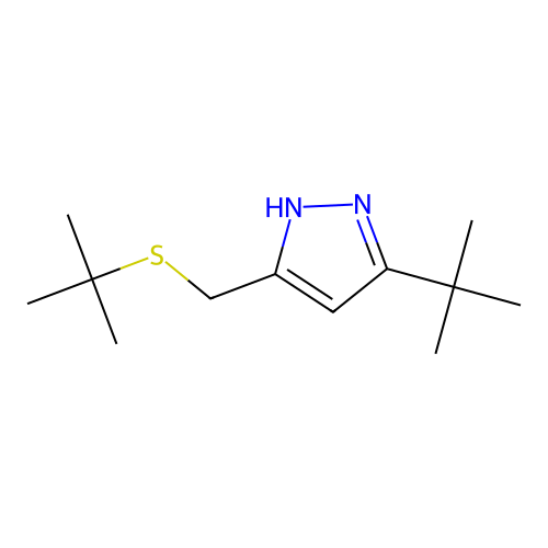 3-tert-butyl-5-(tert-butylsulfanylmethyl)-1H-pyrazole structure