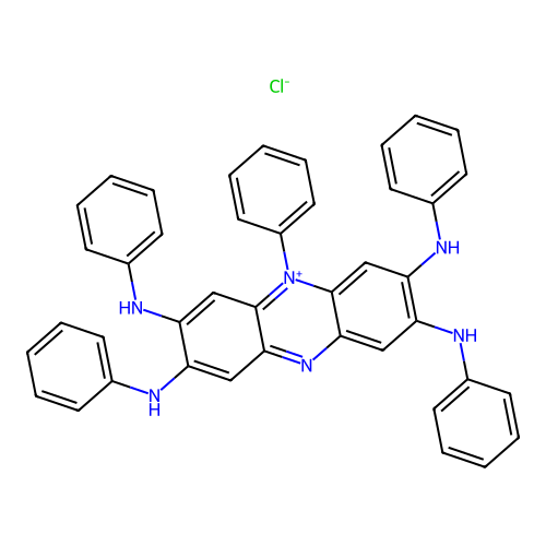 5-Phenyl-2,3,7,8-tetrakis(phenylamino)phenazinium chloride structure