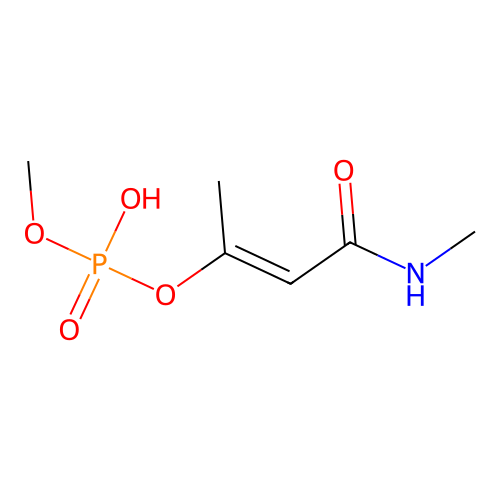 Methyl [4-(methylamino)-4-oxidanylidene-but-2-en-2-yl] hydrogen phosphate structure