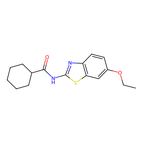 N-(6-ethoxy-1,3-benzothiazol-2-yl)cyclohexanecarboxamide structure