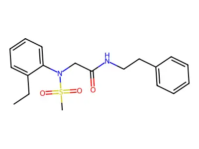 2-[(2-Ethylphenyl)(methylsulfonyl)amino]-N-(2-phenylethyl)acetamide structure