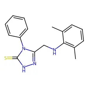5-((2,6-Dimethylanilino)methyl)-4-phenyl-2,4-dihydro-3H-1,2,4-triazole-3-thione structure