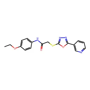 N-(4-ethoxyphenyl)-2-((5-(pyridin-3-yl)-1,3,4-oxadiazol-2-yl)thio)acetamide structure