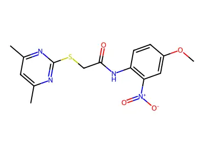 2-(4,6-dimethylpyrimidin-2-yl)sulfanyl-N-(4-methoxy-2-nitrophenyl)acetamide structure