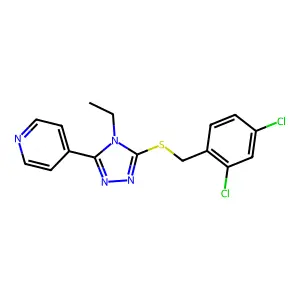 3-[(2,4-Dichlorophenyl)methylthio]-4-ethyl-5-(4-pyridyl)-1,2,4-triazole structure