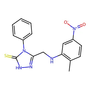 5-(((2-Methyl-5-nitrophenyl)amino)methyl)-4-phenyl-4H-1,2,4-triazole-3-thiol structure