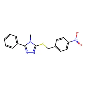 4-methyl-3-[(4-nitrobenzyl)sulfanyl]-5-phenyl-4H-1,2,4-triazole structure