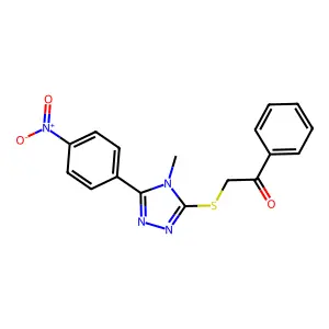 2-[[4-Methyl-5-(4-nitrophenyl)-1,2,4-triazol-3-yl]sulfanyl]-1-phenylethanone structure