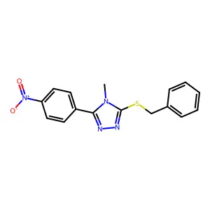 3-Benzylsulfanyl-4-methyl-5-(4-nitrophenyl)-1,2,4-triazole structure