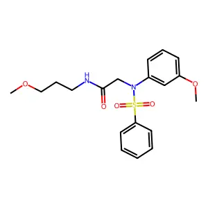 2-[N-(benzenesulfonyl)-3-methoxyanilino]-N-(3-methoxypropyl)acetamide structure