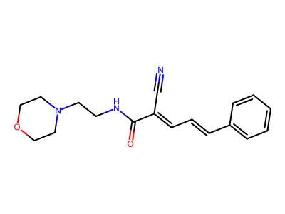 2-cyano-N-(2-morpholin-4-ylethyl)-5-phenylpenta-2,4-dienamide structure