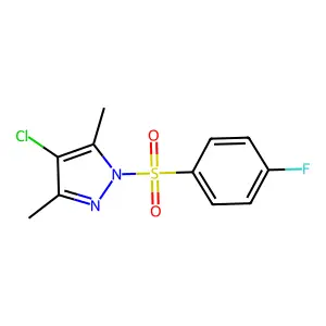 4-chloro-1-[(4-fluorophenyl)sulfonyl]-3,5-dimethyl-1H-pyrazole structure