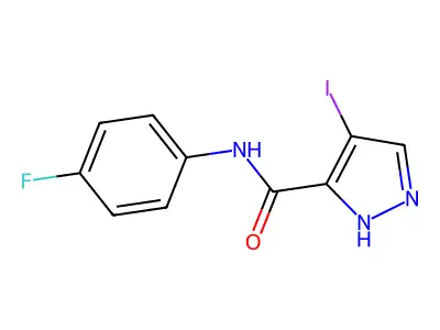 N-(4-fluorophenyl)-4-iodo-1H-pyrazole-3-carboxamide structure