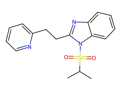 1H-Benzimidazole, 1-[(1-methylethyl)sulfonyl]-2-[2-(2-pyridinyl)ethyl]- structure