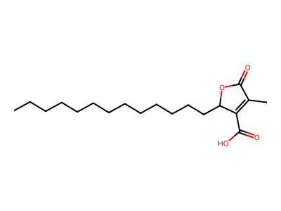 4-Methyl-5-oxo-2-tridecyl-2,5-dihydrofuran-3-carboxylic acid structure