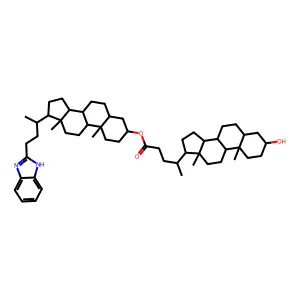 4-(3-Hydroxy-10,13-dimethyl-hexadecahydro-cyclopenta[a]phenanthren-17-yl)-pentanoic acid 17-[3-(1H-benzoimidazol-2-yl)-1-methyl-propyl]-10,13-dimethyl-hexadecahydro-cyclopenta[a]phenanthren-3-yl ester structure