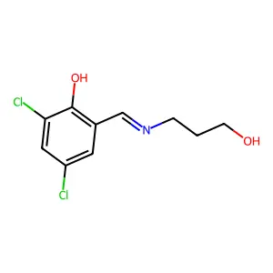 2,4-Dichloro-6-(3-hydroxypropyliminomethyl)phenol structure