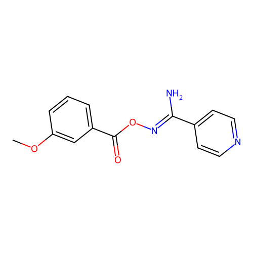 N'-{[(3-methoxyphenyl)carbonyl]oxy}pyridine-4-carboximidamide structure