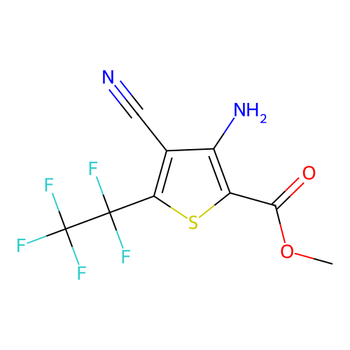 Methyl 3-amino-4-cyano-5-(pentafluoroethyl)thiophene-2-carboxylate structure