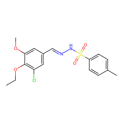 N'-(3-chloro-4-ethoxy-5-methoxybenzylidene)-4-methylbenzenesulfonohydrazide structure