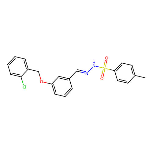 N'-{3-[(2-chlorobenzyl)oxy]benzylidene}-4-methylbenzenesulfonohydrazide structure