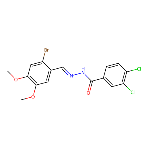 N'-(2-bromo-4,5-dimethoxybenzylidene)-3,4-dichlorobenzohydrazide structure
