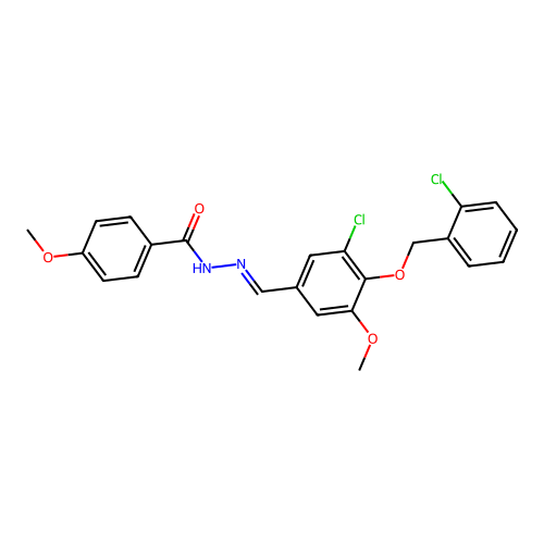 N'-{3-chloro-4-[(2-chlorobenzyl)oxy]-5-methoxybenzylidene}-4-methoxybenzohydrazide structure