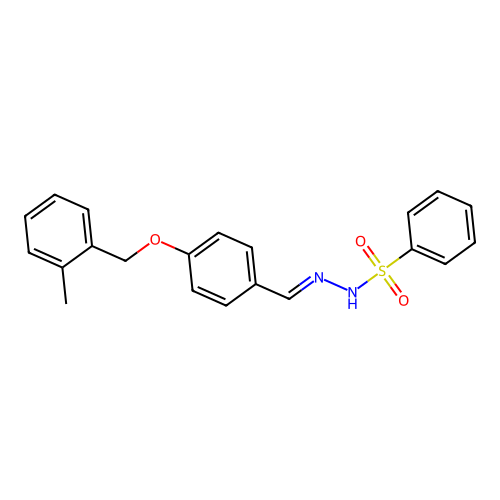 N'-{4-[(2-methylbenzyl)oxy]benzylidene}benzenesulfonohydrazide structure