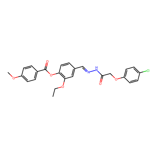 4-(2-((4-Chlorophenoxy)acetyl)carbohydrazonoyl)-2-ethoxyphenyl 4-methoxybenzoate structure