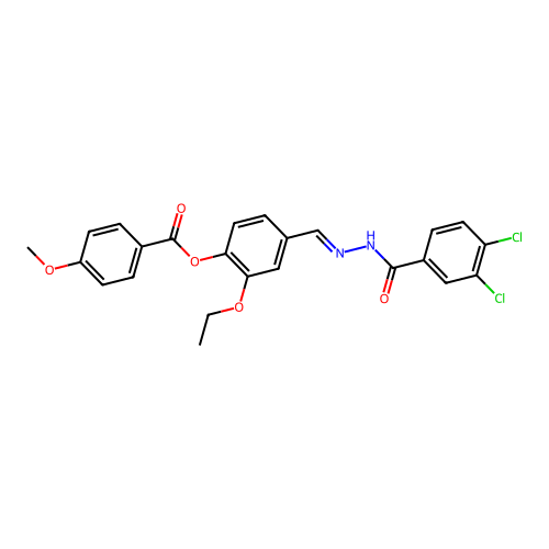 4-(2-(3,4-Dichlorobenzoyl)carbohydrazonoyl)-2-ethoxyphenyl 4-methoxybenzoate structure