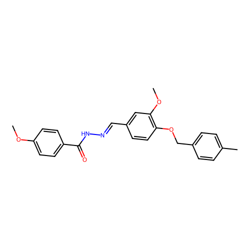 4-methoxy-N'-{3-methoxy-4-[(4-methylbenzyl)oxy]benzylidene}benzohydrazide structure