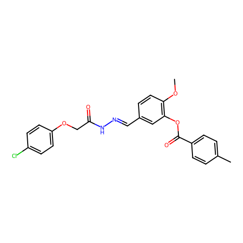 5-{2-[(4-Chlorophenoxy)acetyl]carbohydrazonoyl}-2-methoxyphenyl 4-methylbenzoate structure