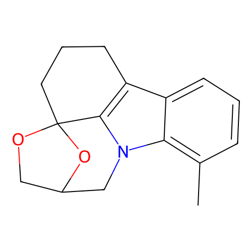 9-methyl-2,3,6,7-tetrahydro-1H,5H-3a,6-epoxy[1,4]oxazepino[2,3,4-jk]carbazole structure