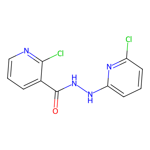 2-chloro-N'-(6-chloro-2-pyridinyl)nicotinohydrazide structure