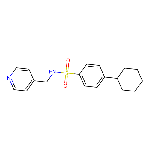 4-cyclohexyl-N-[(pyridin-4-yl)methyl]benzene-1-sulfonamide structure