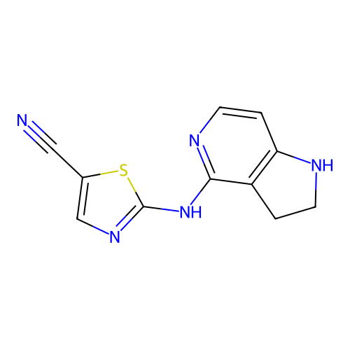 2-(2,3-dihydro-1H-pyrrolo[3,2-c]pyridin-4-ylamino)-1,3-thiazole-5-carbonitrile structure