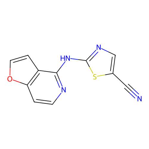 2-(Furo[3,2-c]pyridin-4-ylamino)-1,3-thiazole-5-carbonitrile structure
