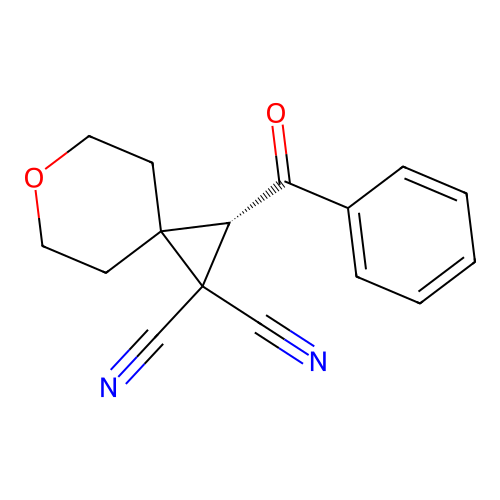 2-Benzoyl-6-oxaspiro[2.5]octane-1,1-dicarbonitrile structure