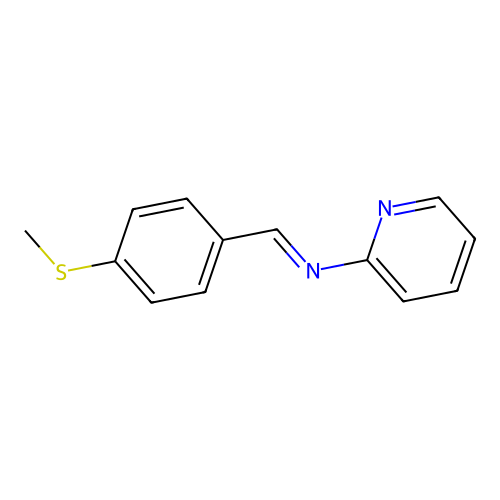 N-{(E)-[4-(methylsulfanyl)phenyl]methylidene}pyridin-2-amine structure