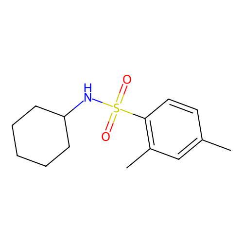 N-cyclohexyl-2,4-dimethylbenzenesulfonamide structure