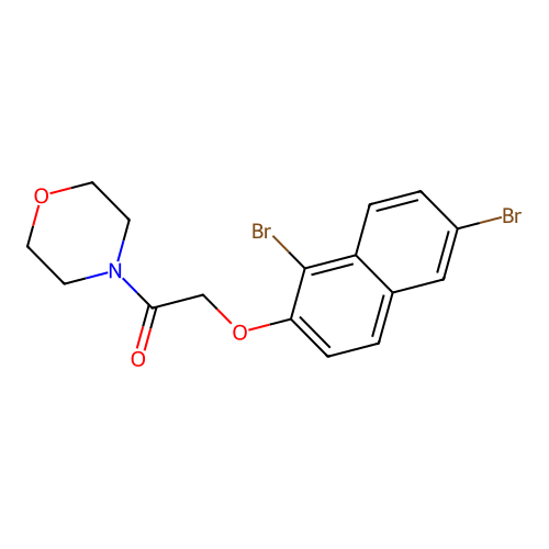 4-{[(1,6-Dibromo-2-naphthyl)oxy]acetyl}morpholine structure