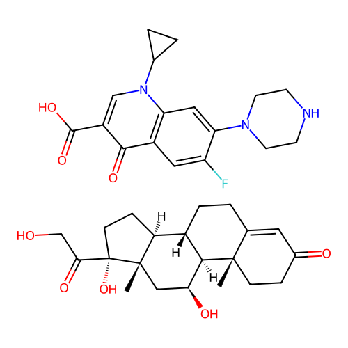 Ciprofloxacin hydrochloride; hydrocortisone structure
