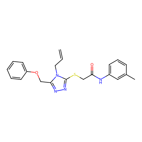 N-(3-methylphenyl)-2-{[5-(phenoxymethyl)-4-(prop-2-en-1-yl)-4H-1,2,4-triazol-3-yl]sulfanyl}acetamide structure