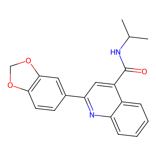 2-(1,3-benzodioxol-5-yl)-N-(propan-2-yl)quinoline-4-carboxamide structure