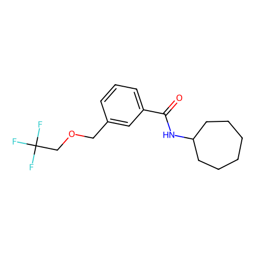 N-cycloheptyl-3-[(2,2,2-trifluoroethoxy)methyl]benzamide structure