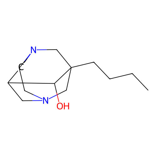 1-Butyl-3,6-diazatricyclo[4.3.1.1~3,8~]undecan-9-ol structure