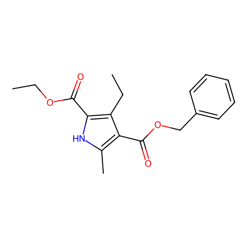 4-O-benzyl 2-O-ethyl 3-ethyl-5-methyl-1H-pyrrole-2,4-dicarboxylate structure