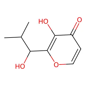 3-Hydroxy-2-(1-hydroxy-2-methylpropyl)-4H-pyran-4-one structure
